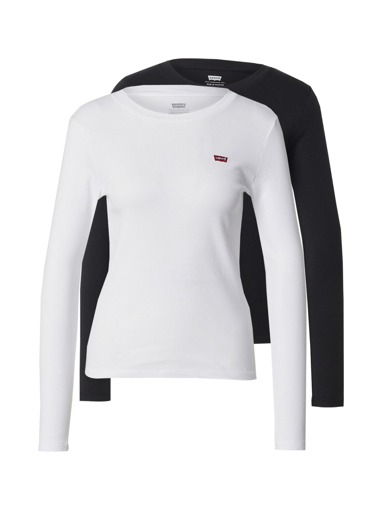 LEVIS ® Tricou Essential Long Sleeve Tee (2-Pack)  roșu / negru / alb