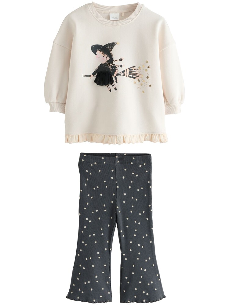 Next Set Mädchen Größe 116 creme / anthrazit