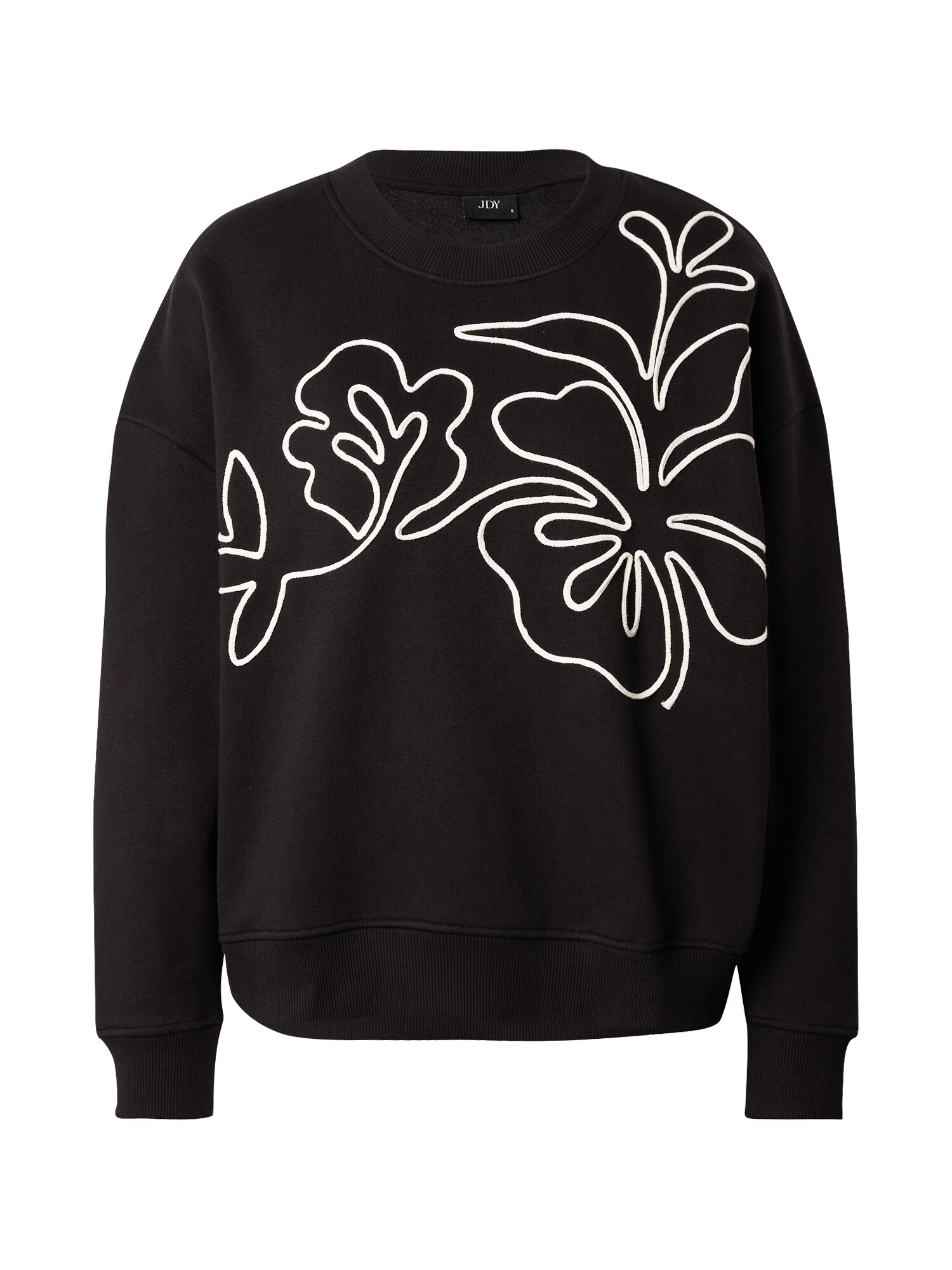 JDY Bluză de molton JDYCanoa  negru / alb