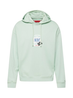 HUGO Sweatshirt ‘Dagunoso’ Smoky blue / Mintgroen / Wit