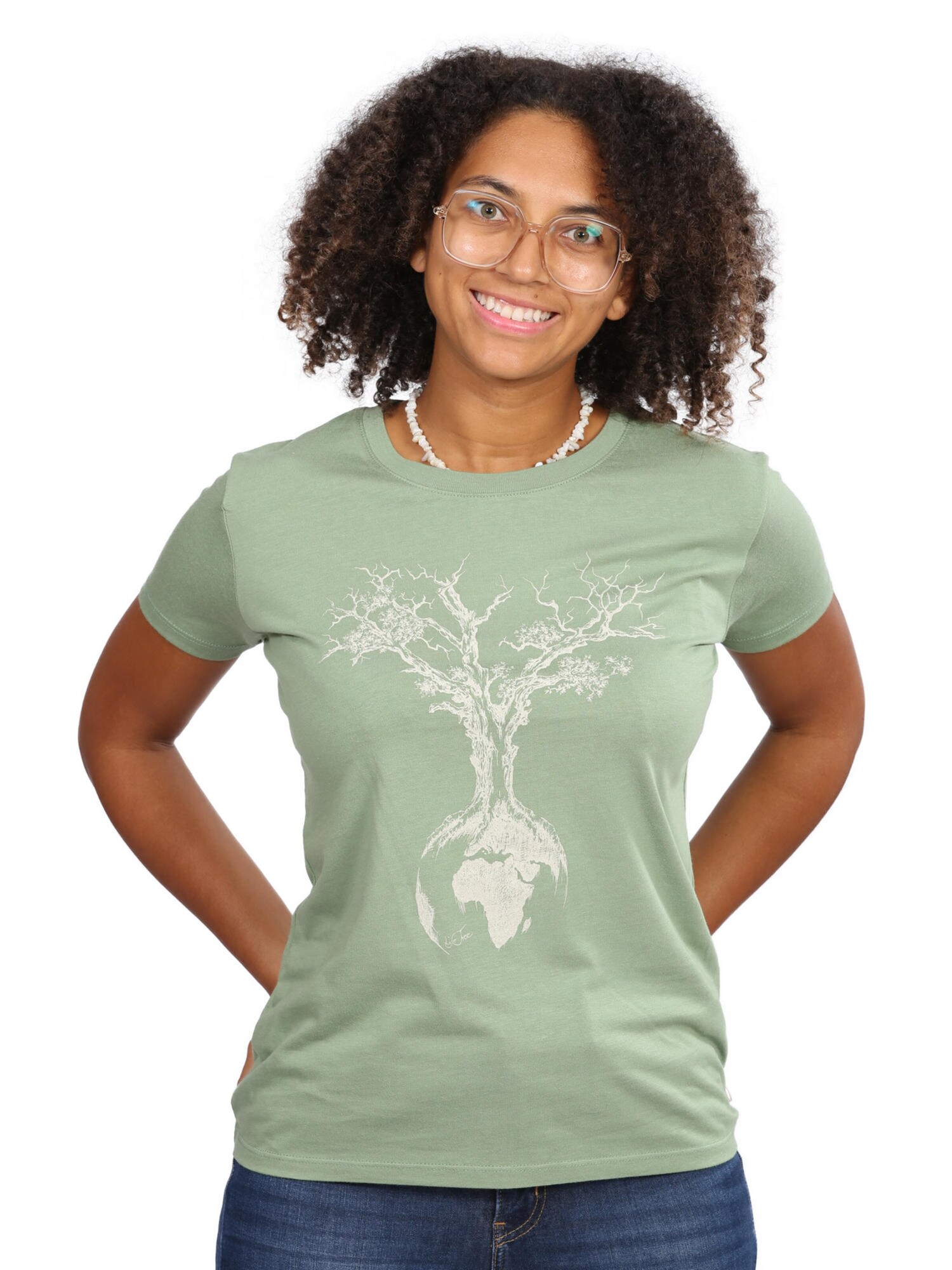 Life-Tree Majica 'Weltenbaum' zelena