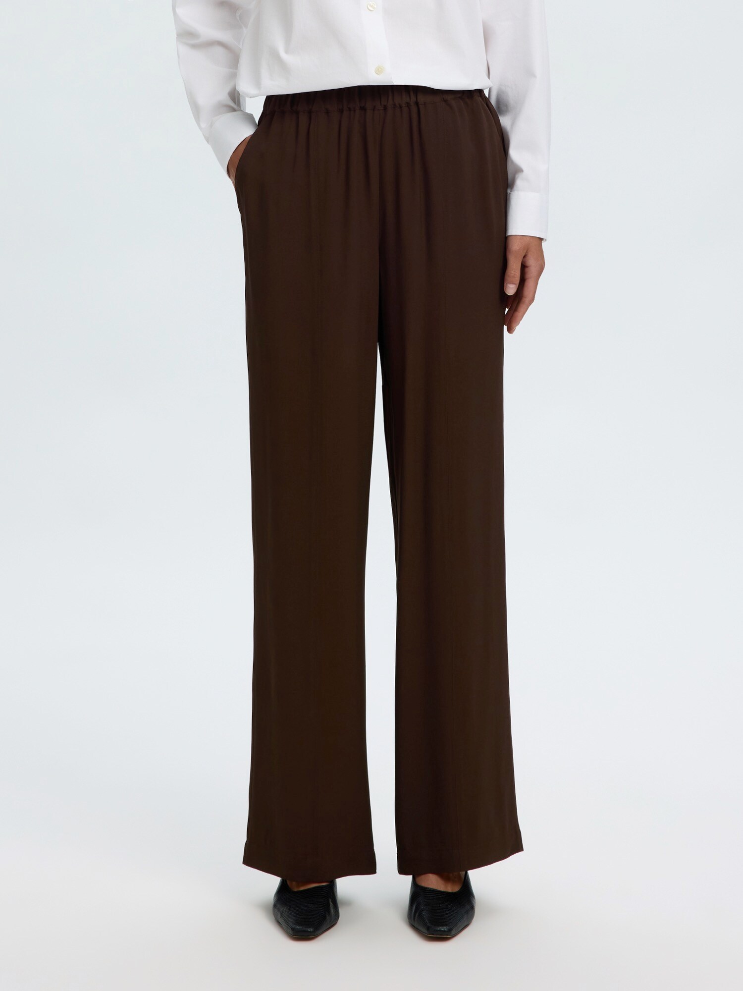 SELECTED Pantaloni SLWSoler ciocolatiu
