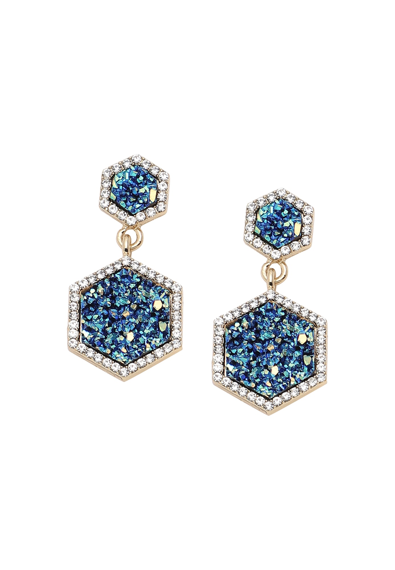 SOHI Cercei  turcoaz / safir / auriu