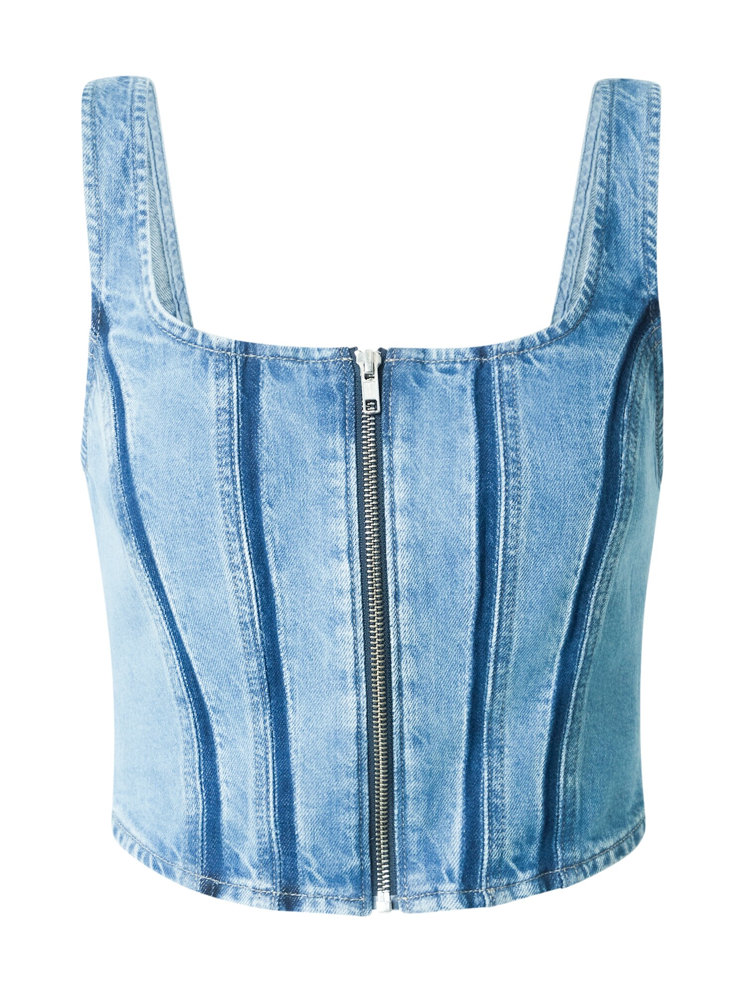 LEVIS ® Top Seamed Zip Bustier Top  albastru denim