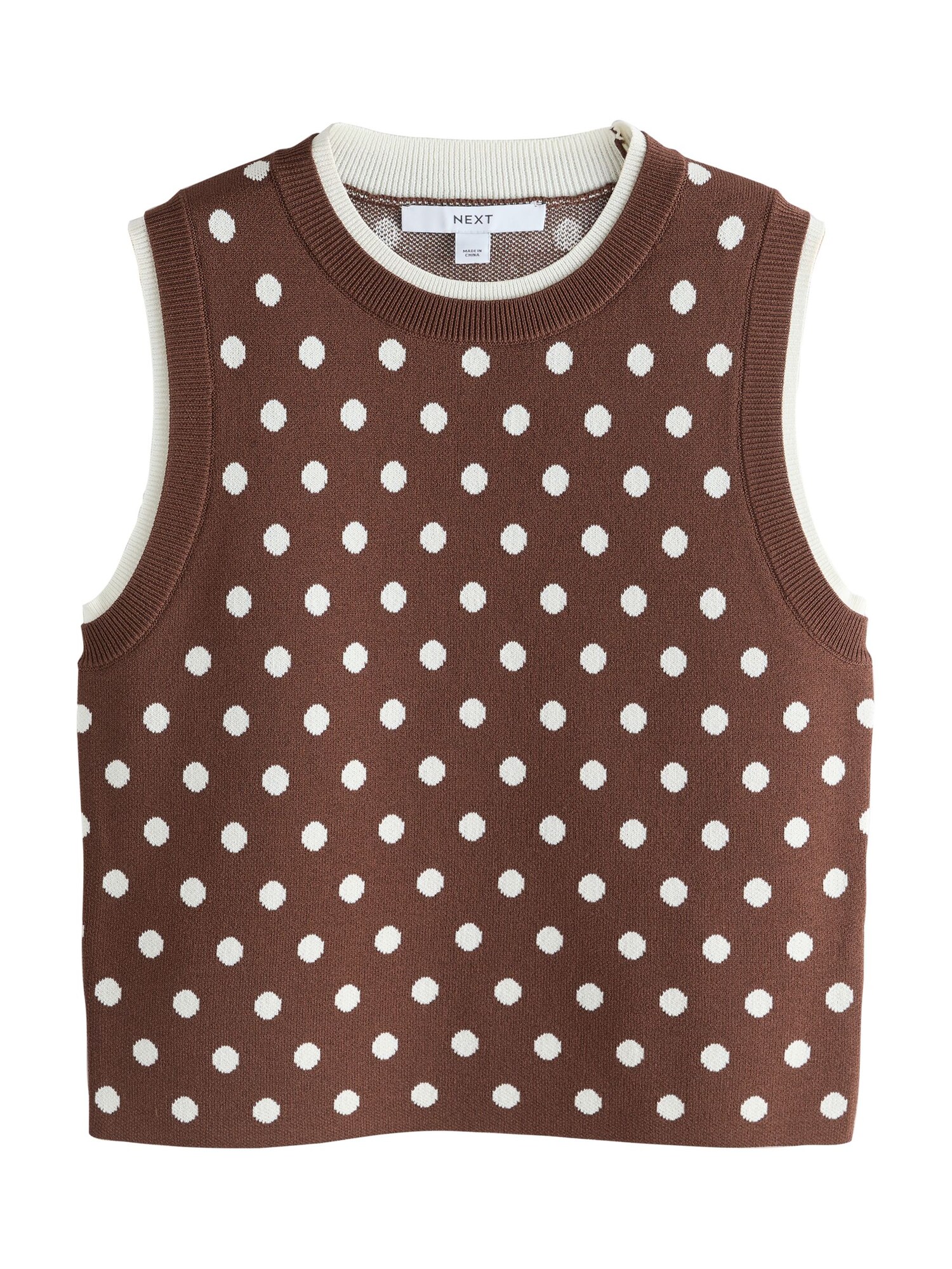 Next Gebreide Top Bruin / Wit