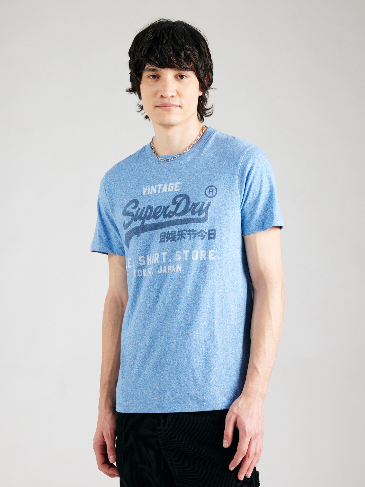 Superdry Póló 'Classic'  zafir / égkék / fehér termék 2. képe