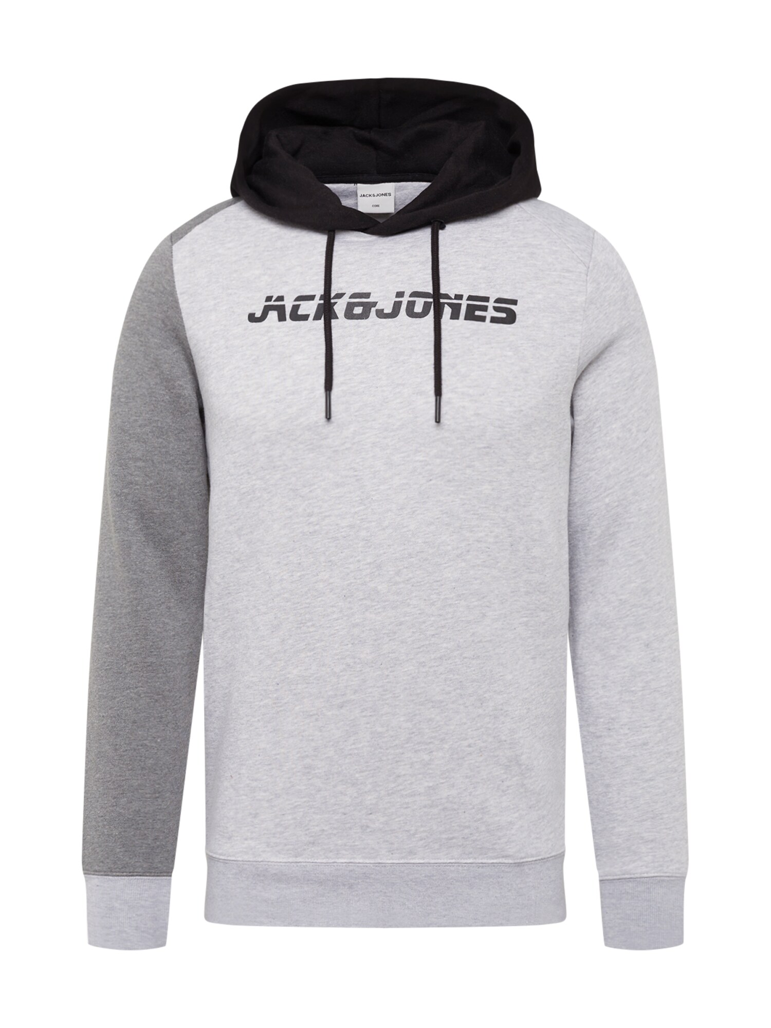 JACK & JONES Megztinis be užsegimo 'ASHER'  šviesiai pilka / akmens / juoda