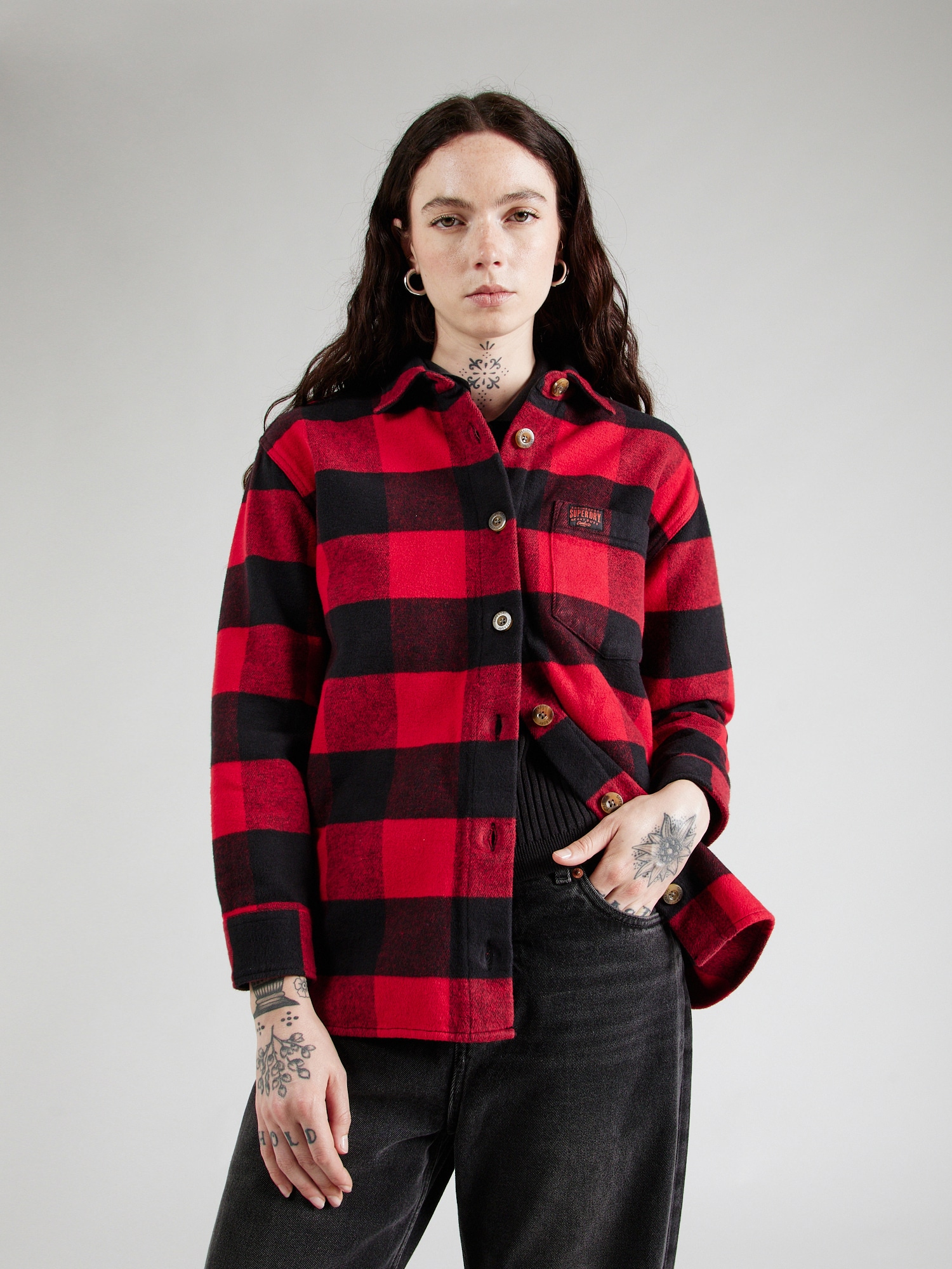 Superdry Átmeneti dzseki  piros / piros mix / fekete termék 2. képe