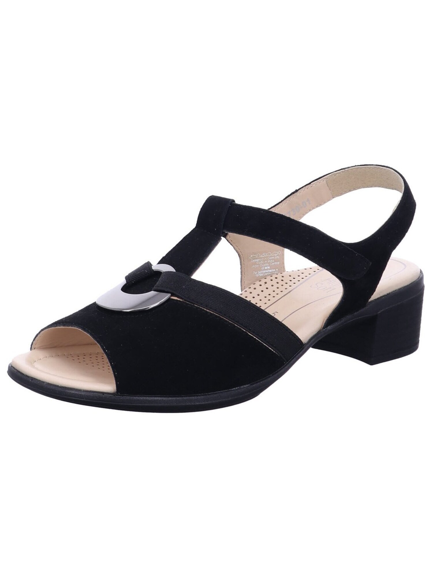 ARA Sandalias 'Sandalette Damen 12-35730 01 Velourleder in schwarz' negro