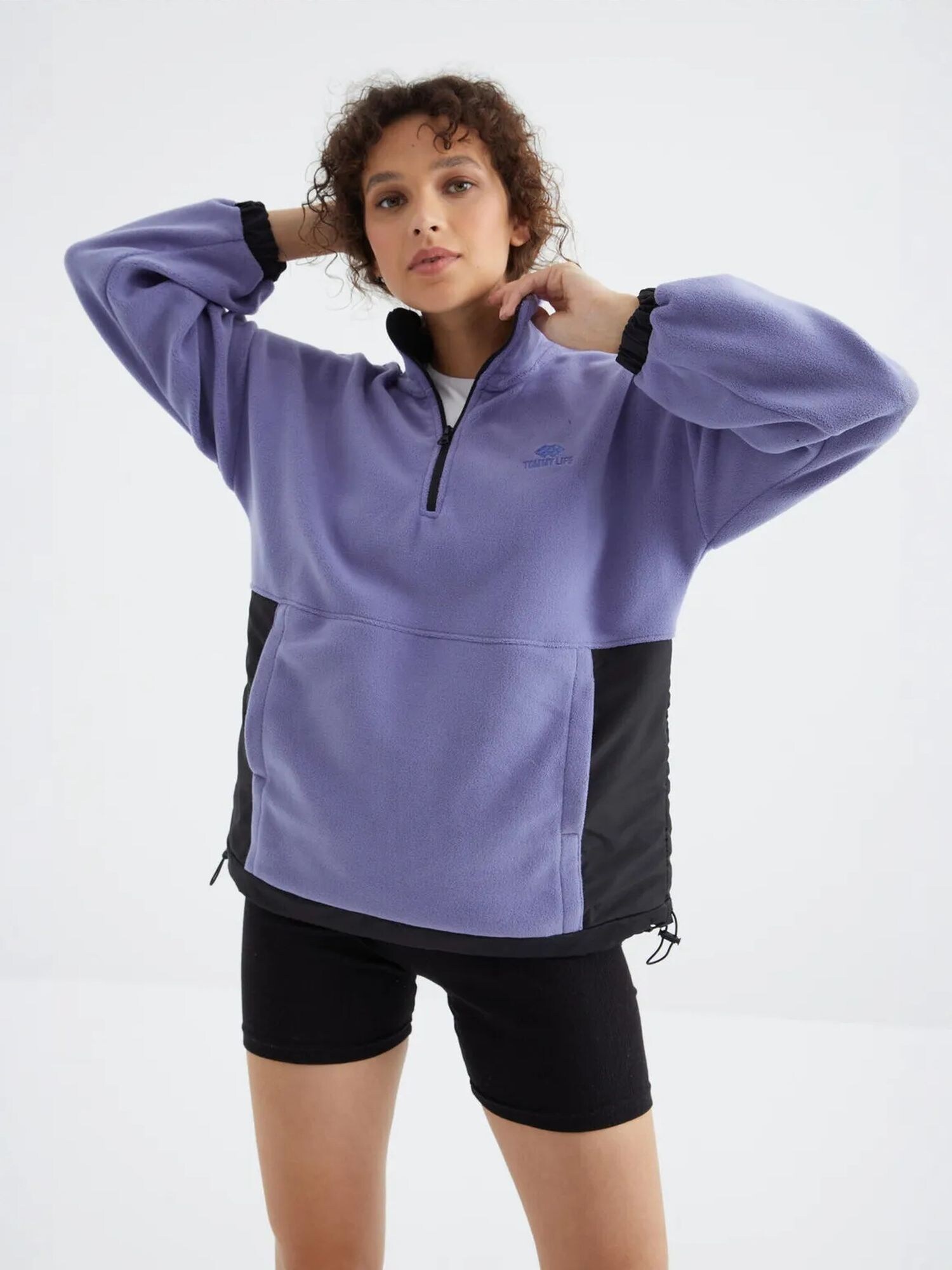 Tommy Life Sweater majica lavanda / crna