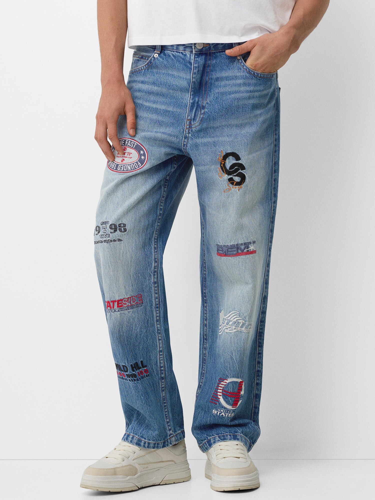 Bershka Farmer  bézs / kék farmer termék 2. képe