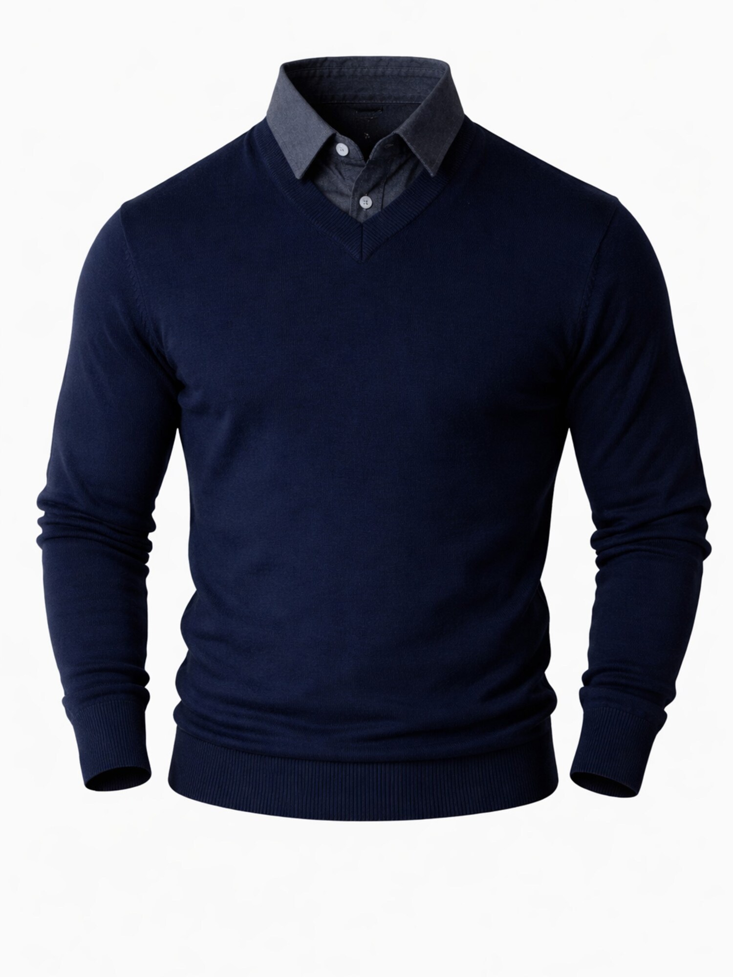 PANTONECLO Jersey 'Pantoneclo Men’s Mock Sweater'  navy