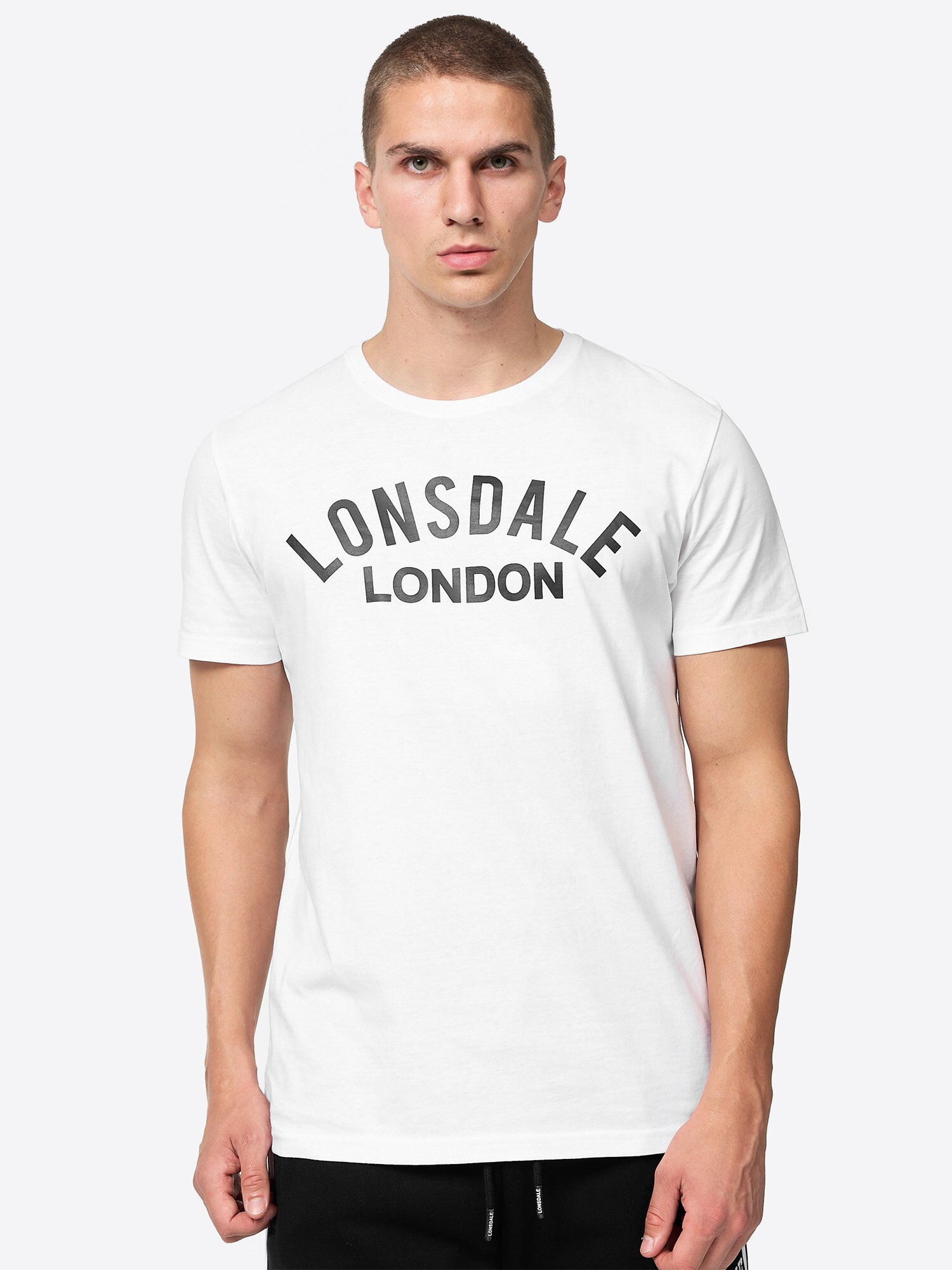 LONSDALE Póló ' BRADFIELD '  fekete / fehér termék 2. képe