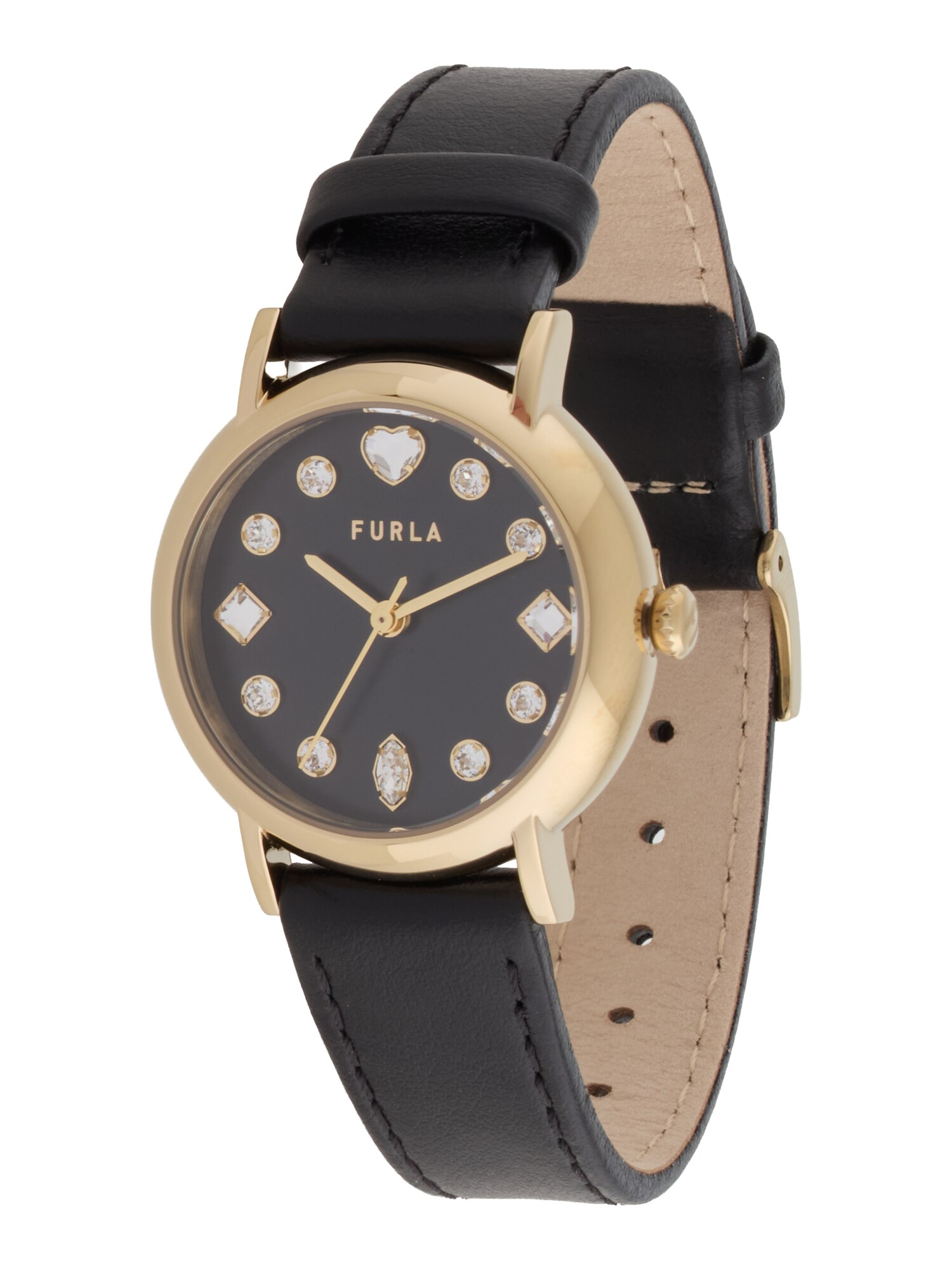 FURLA Ceas analogic 'Easy Shape'  auriu / negru
