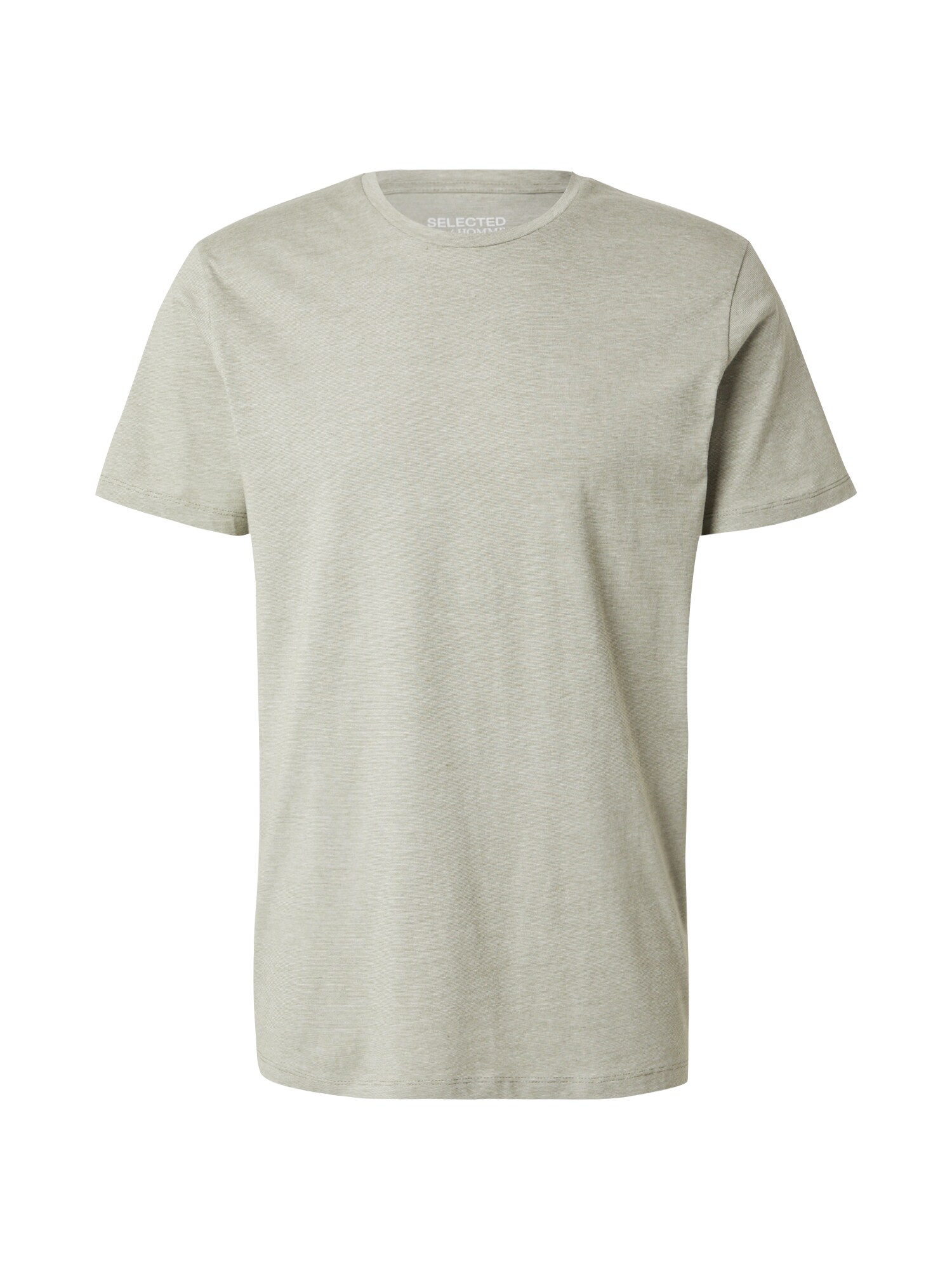 SELECTED Tricou SLHASPEN  gri fumuriu / alb