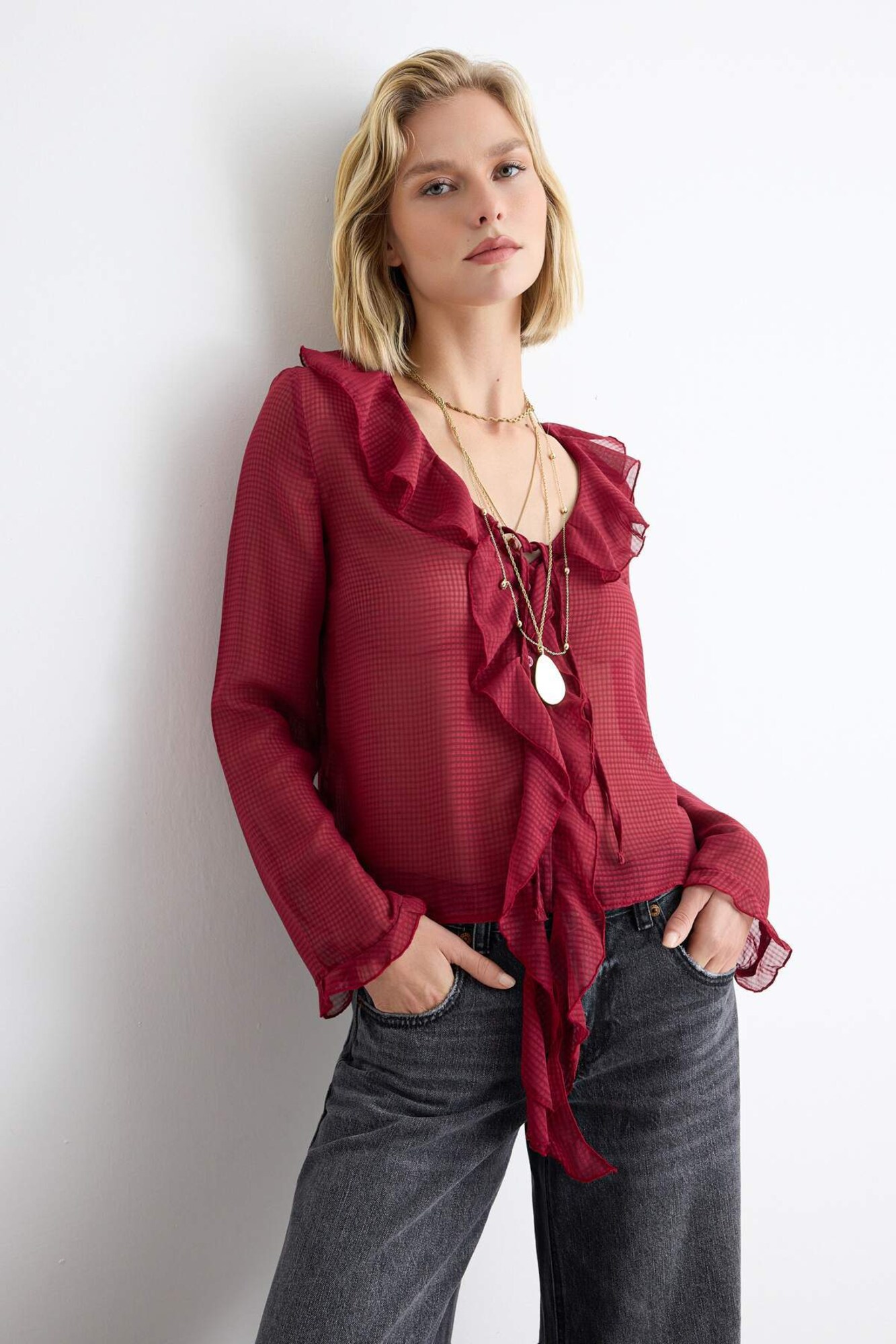 Trendyol Bluza vatreno crvena / svijetlocrvena