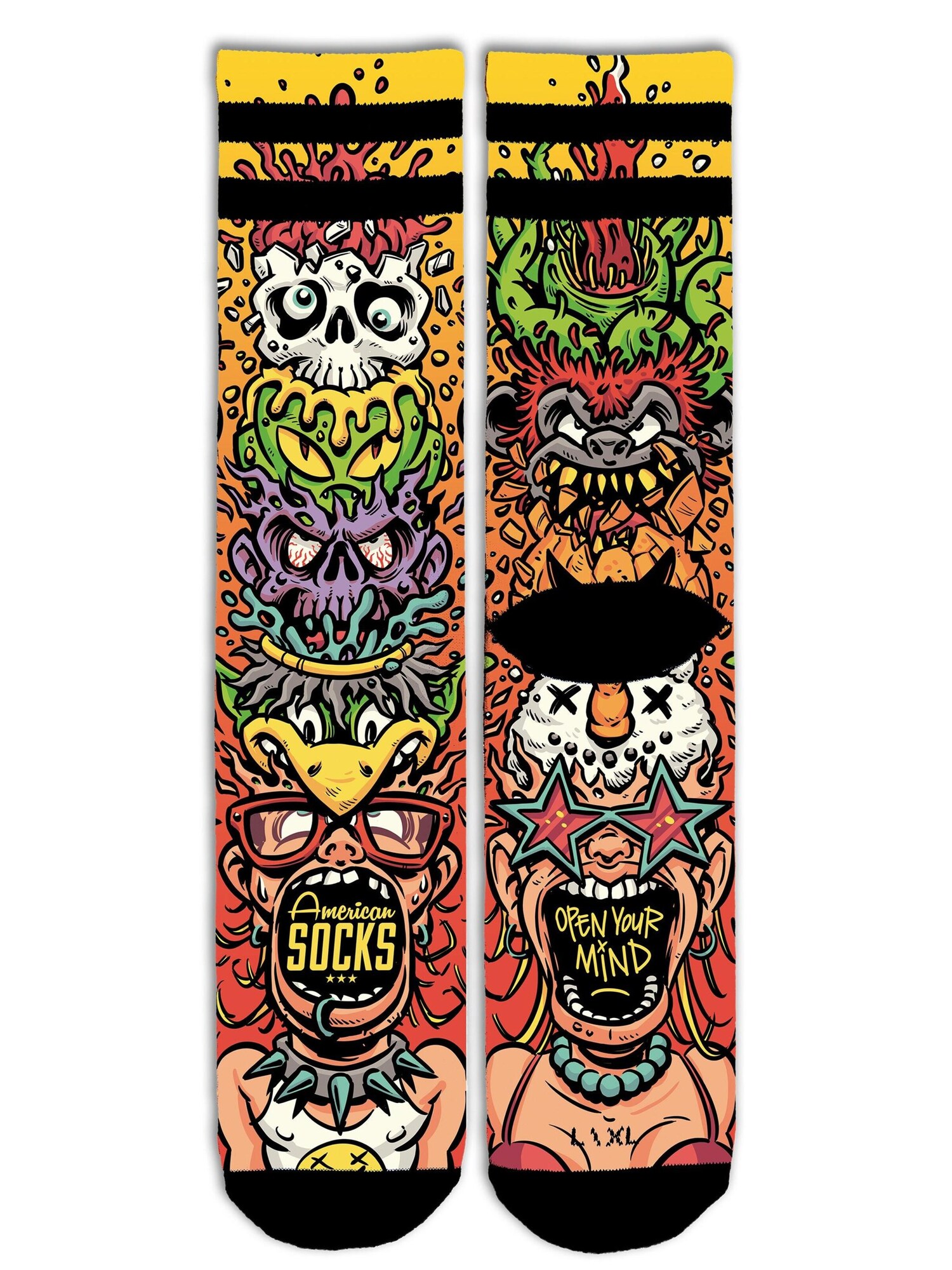 American Socks Calcetines 'Open your mind'  naranja