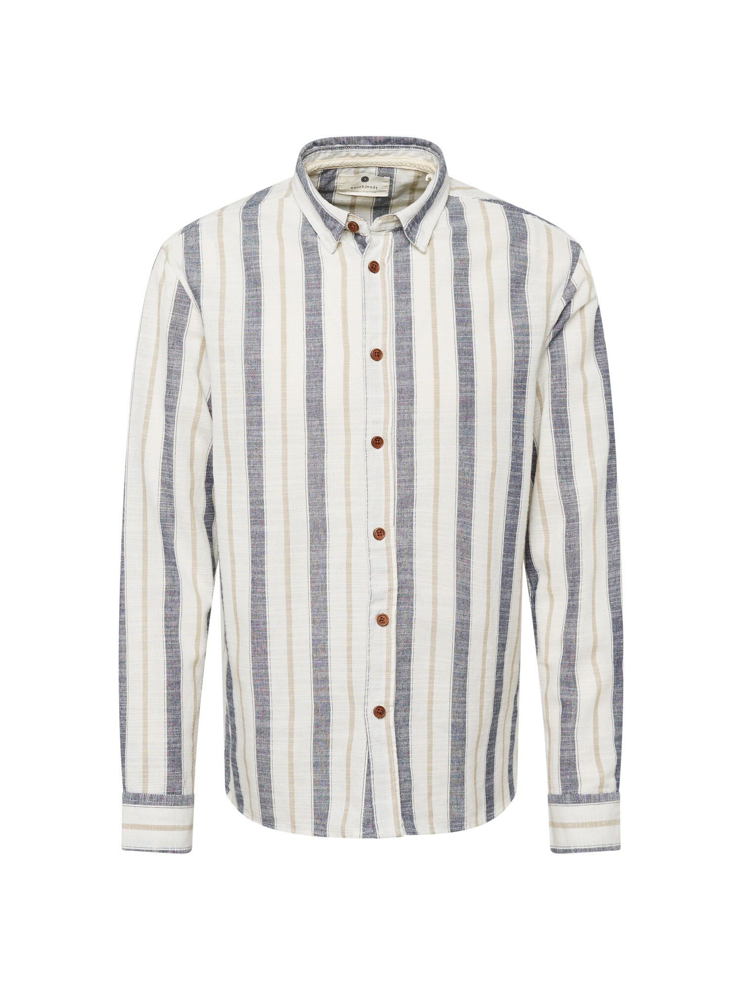 anerkjendt Camisa 'AKLEIF'  navy / caramelo / branco