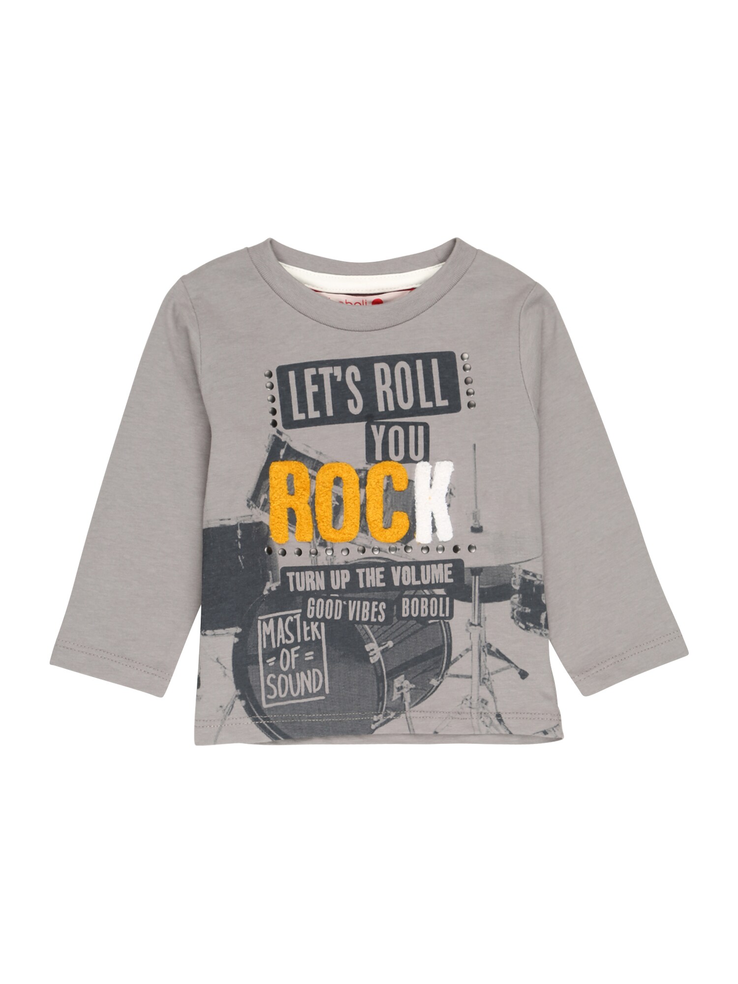 Boboli Marškinėliai 'Rock'  pilka / tamsiai pilka / tamsiai geltona / balta
