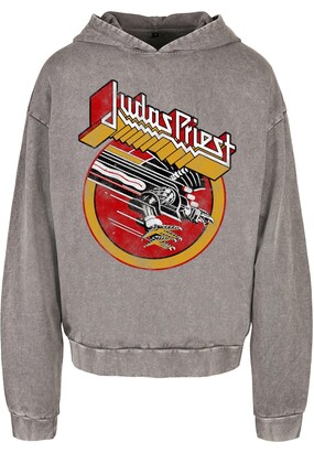 Merchcode Sweatshirt ‘Judas Priest –  Solid Circle’ Goudgeel / Grijs / Rood / Wit