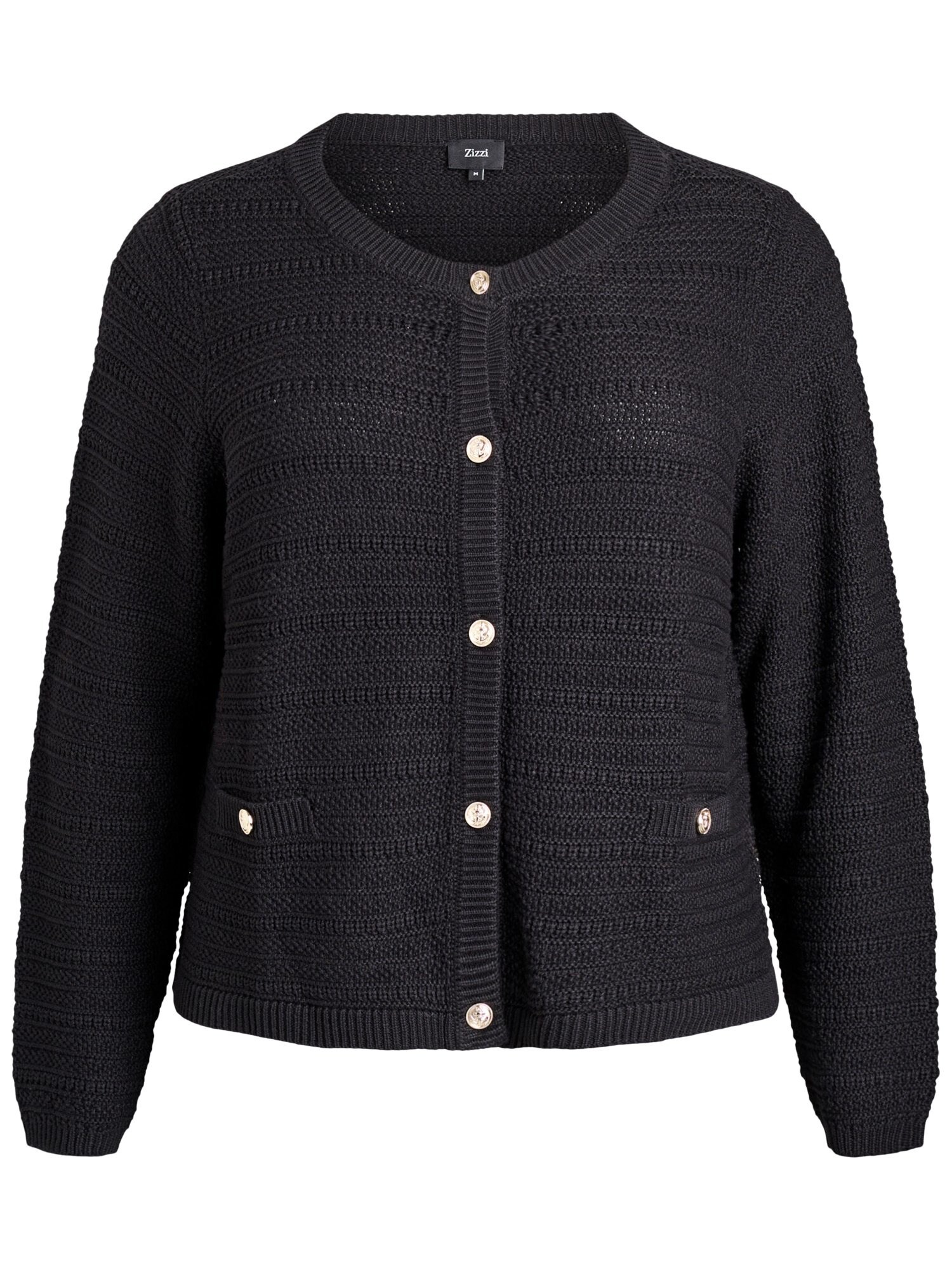 Zizzi Geacă tricotată MDAHLIA  negru