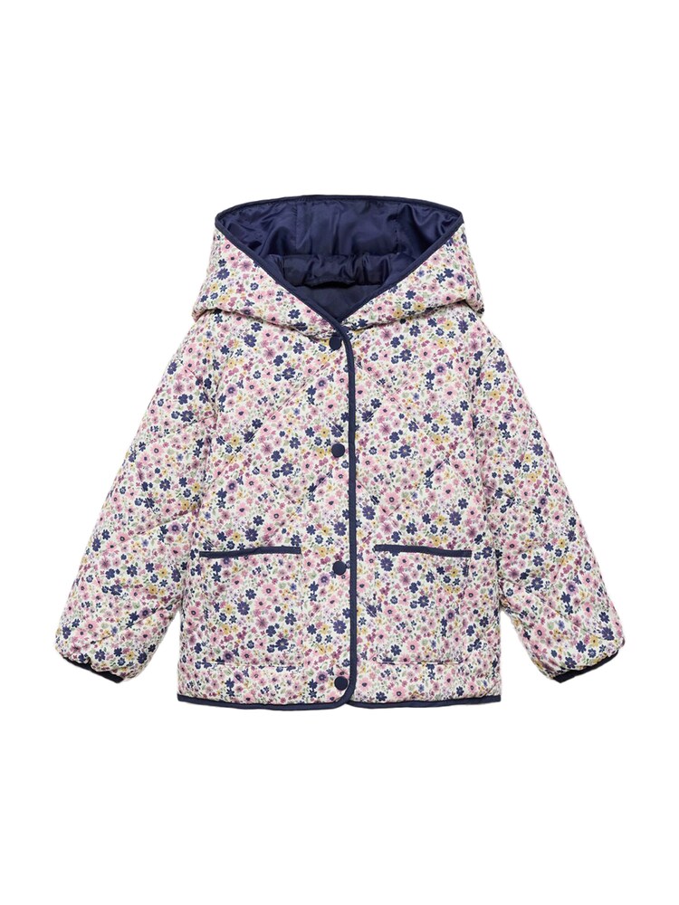 MANGO KIDS Jacke 'Cris' Mädchen Größe 80 navy / gelb / mint / weiß