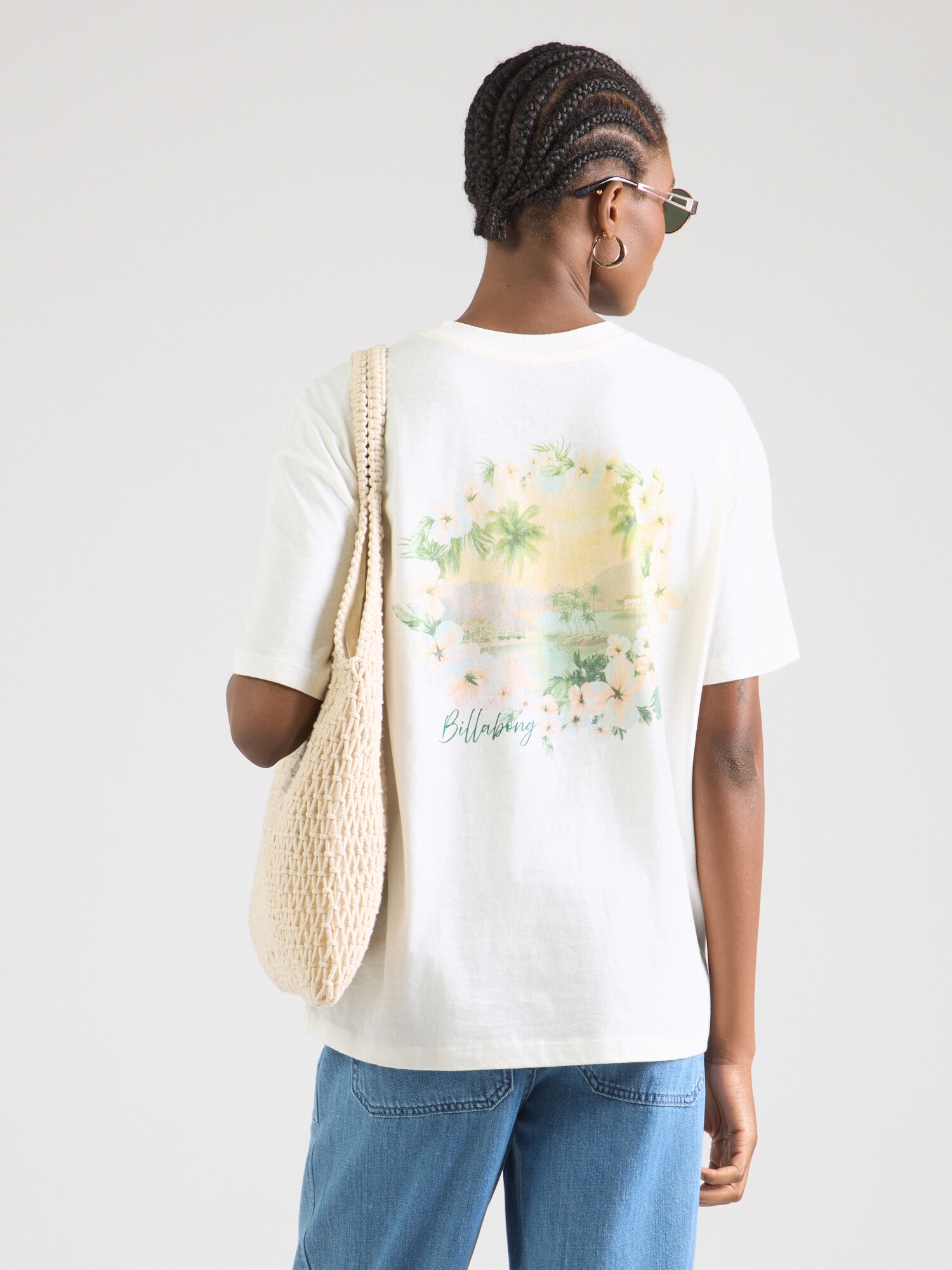 BILLABONG Camiseta 'Catching Waves' azul cielo / verde / albaricique / blanco – imagen 3