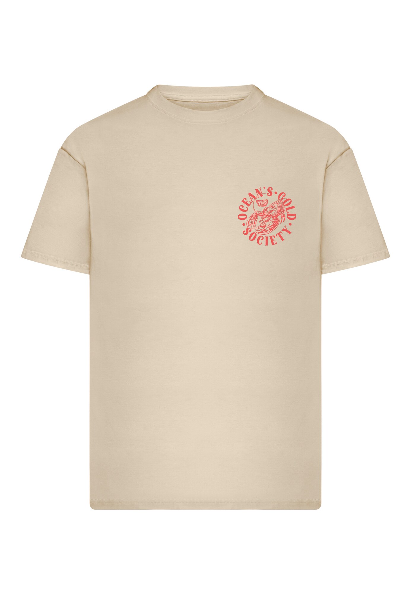 Mister Tee Tricou Oceans Gold bej / roșu intens