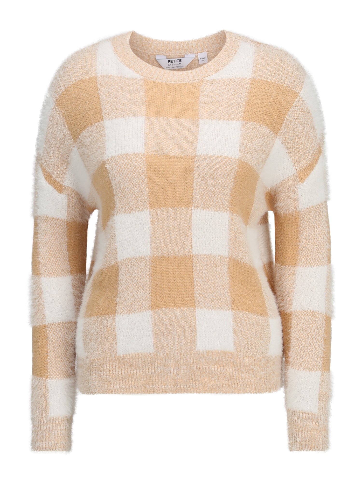Dorothy Perkins Petite Sveter  farba ťavej srsti / svetlobéžová / biela