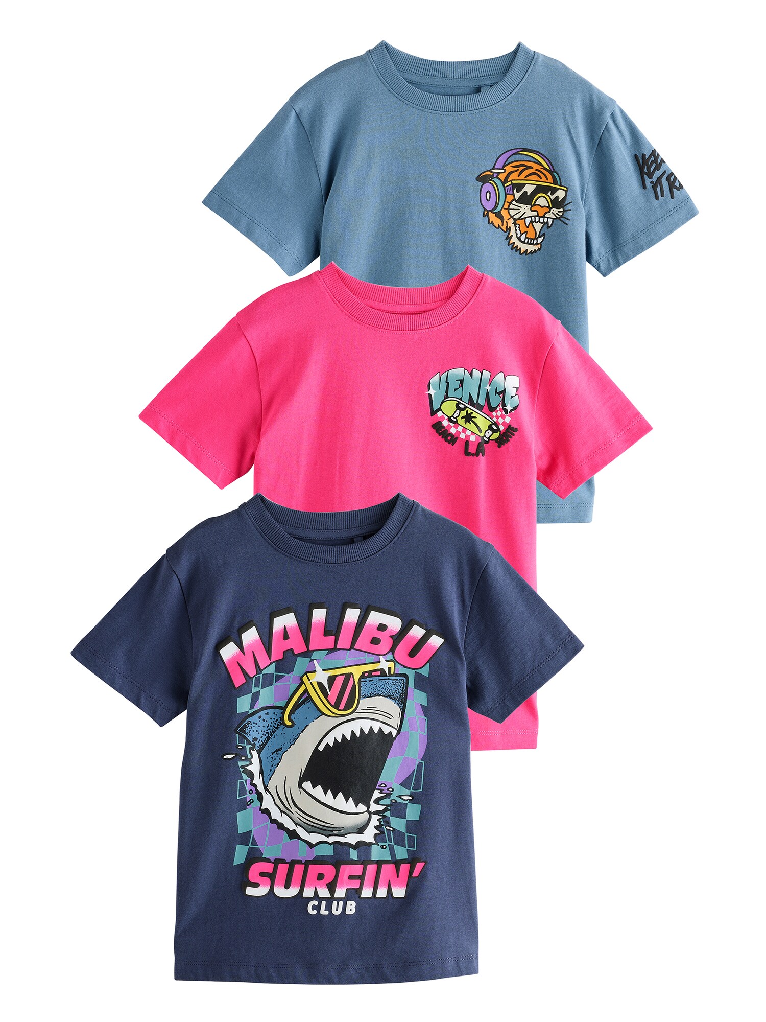 Next Tricou  albastru / roz