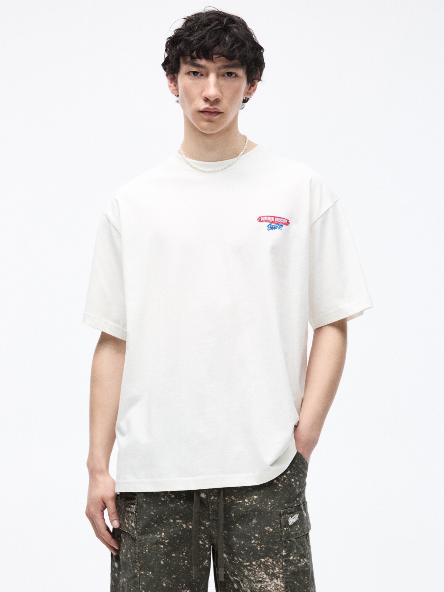 Pull&Bear Póló  zafir / királykék / vérvörös / fehér termék 2. képe