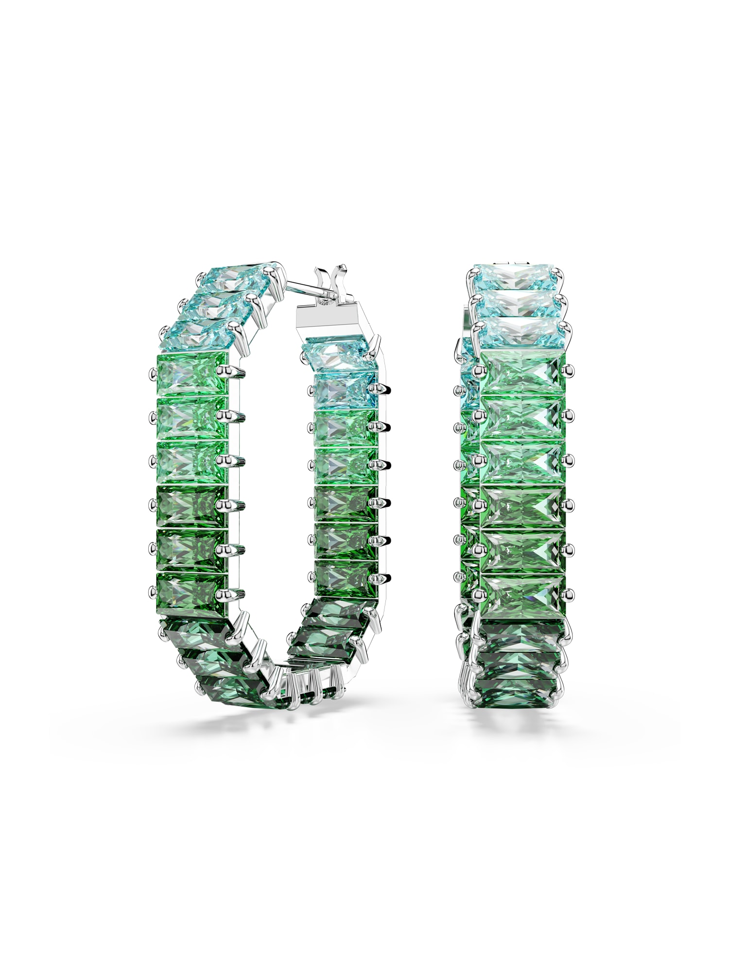 Swarovski Cercei Matrix  albastru deschis / verde pin / verde deschis / argintiu