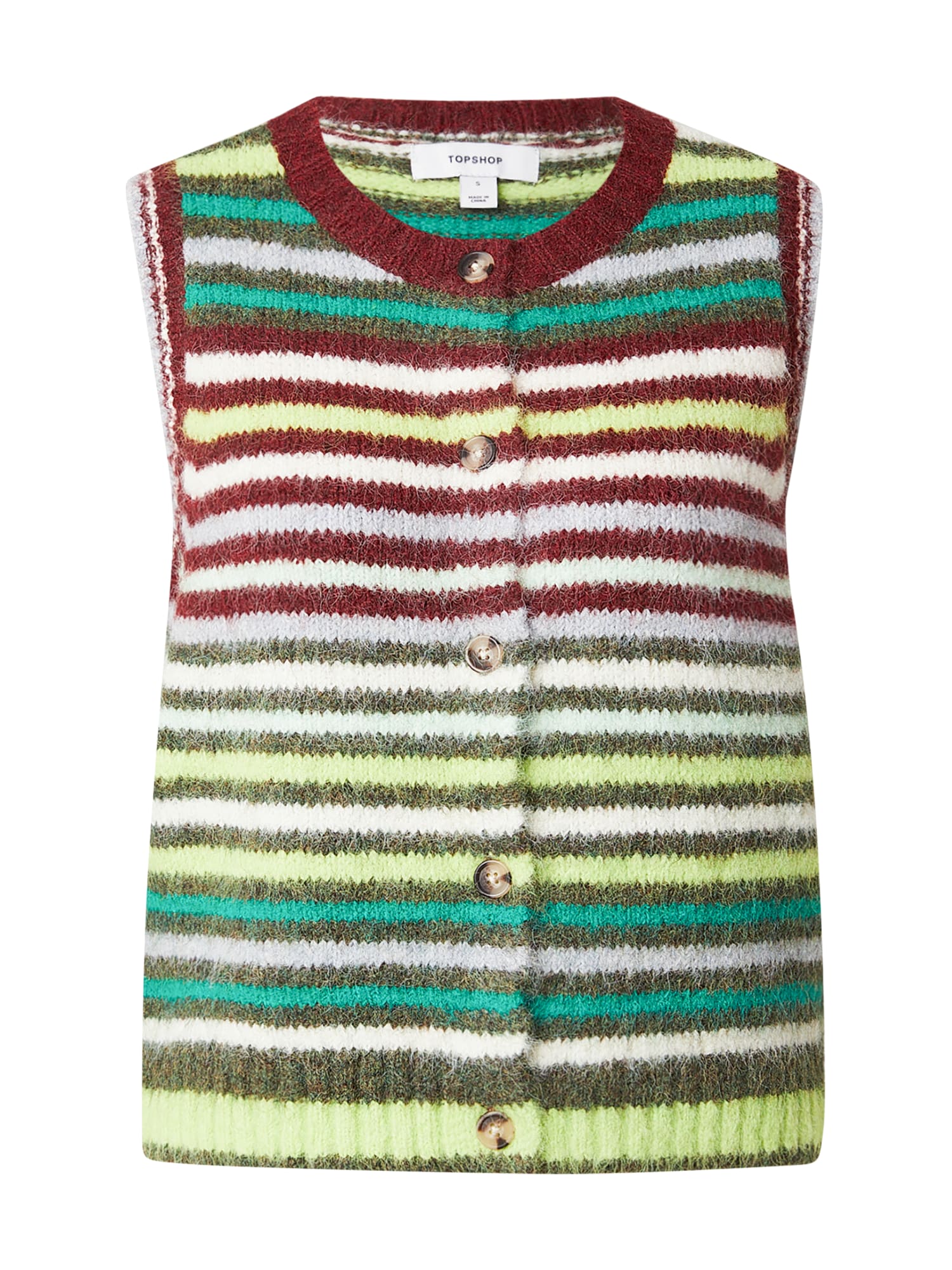 TOPSHOP Vestă SCARO  maro / galben / verde deschis / roșu