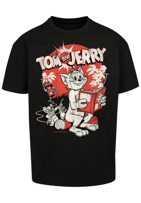 F4NT4STIC Shirt ‘Tom And Jerry Rocket Prank’ Rood / Zwart / Wit gemêleerd