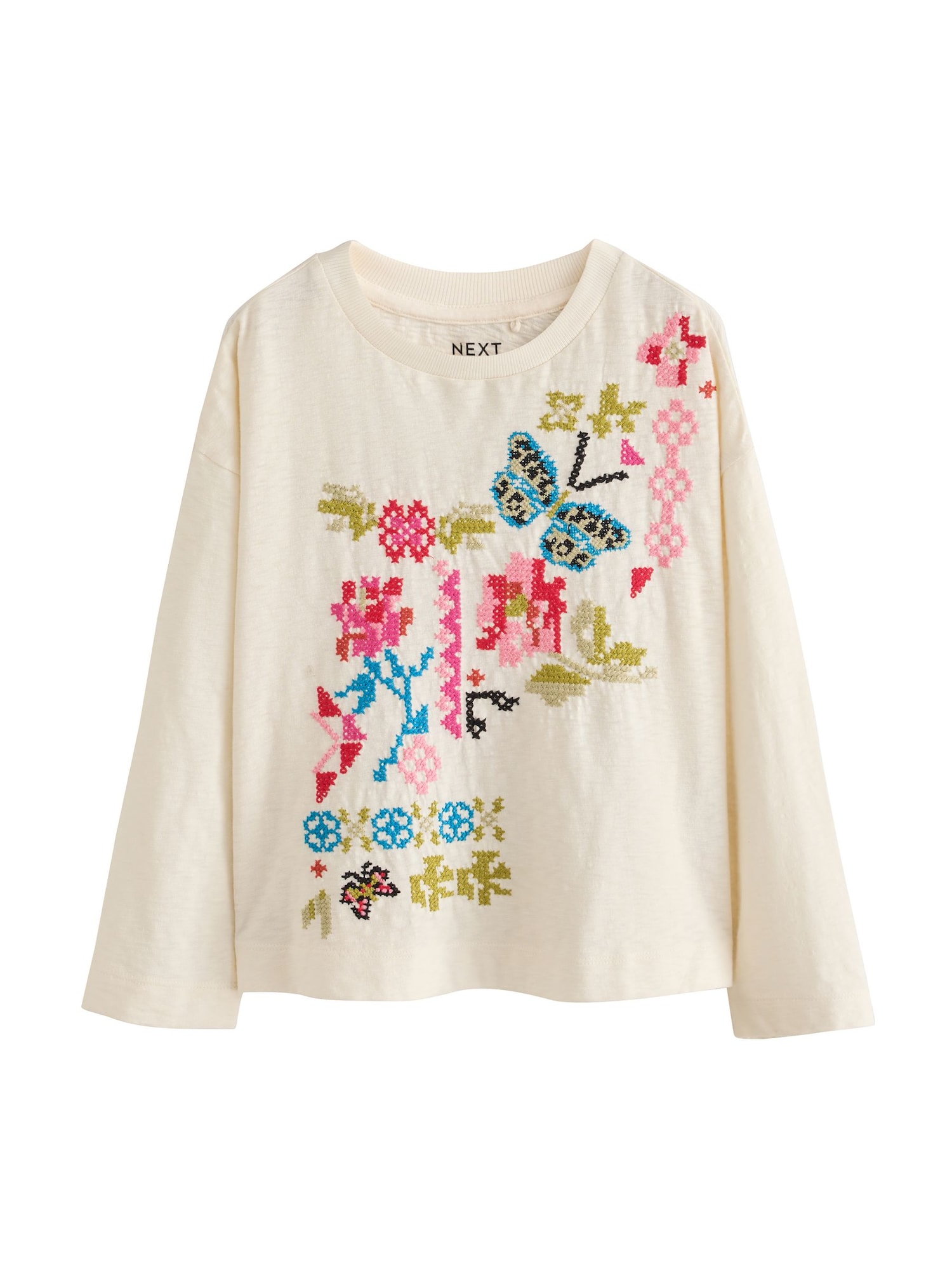 Next Tricou ecru / albastru / verde kiwi / roz