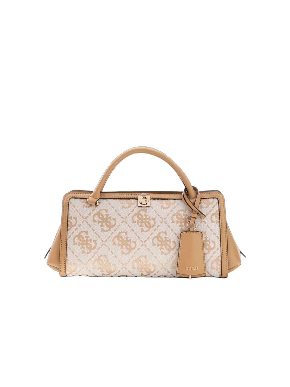 Handväska 'Guess Sac à Main Audrey Petit Monogramme Beige Logo'