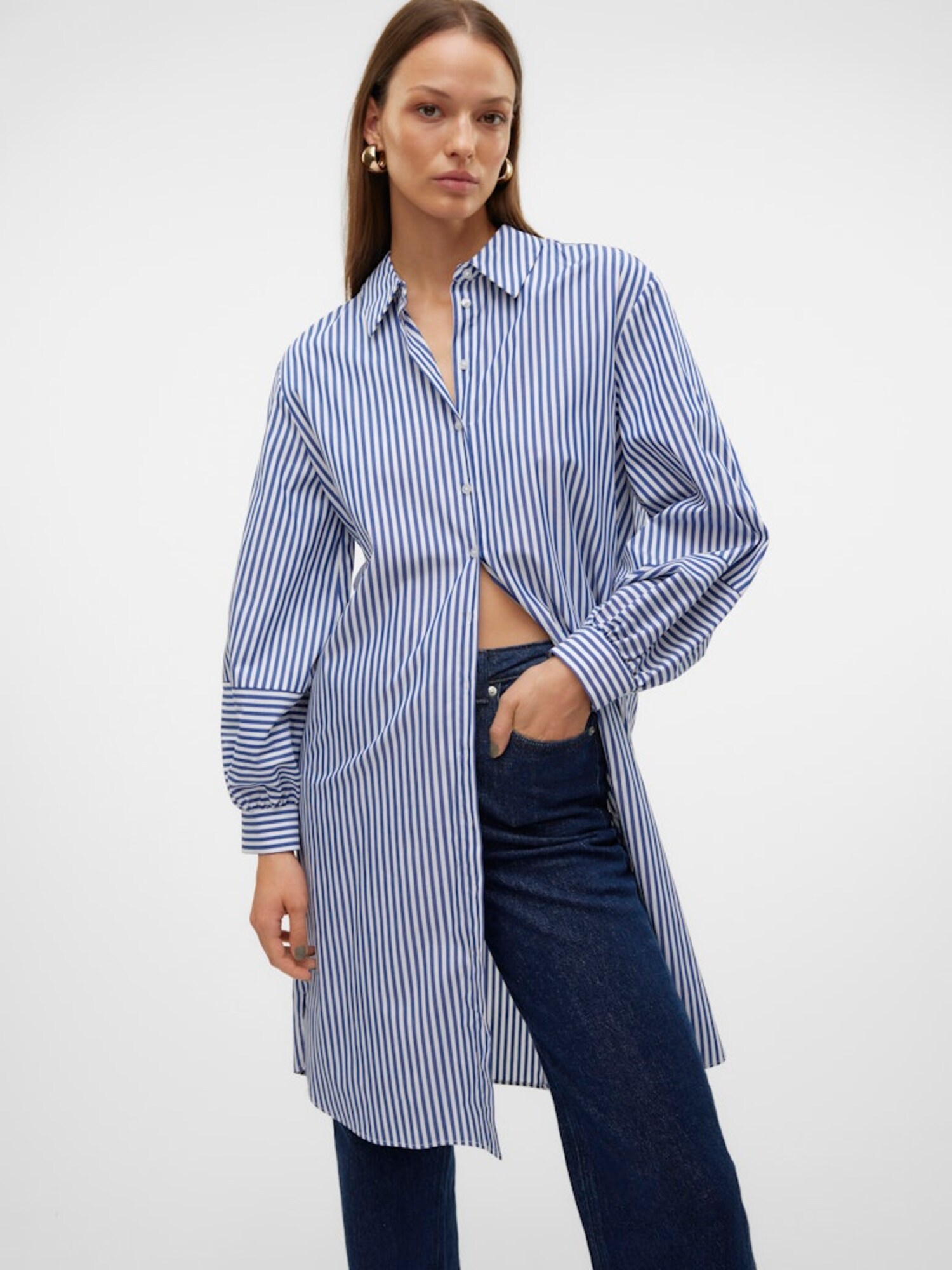 VERO MODA Blúzka 'Inge' modrá / biela (obrázok 6)