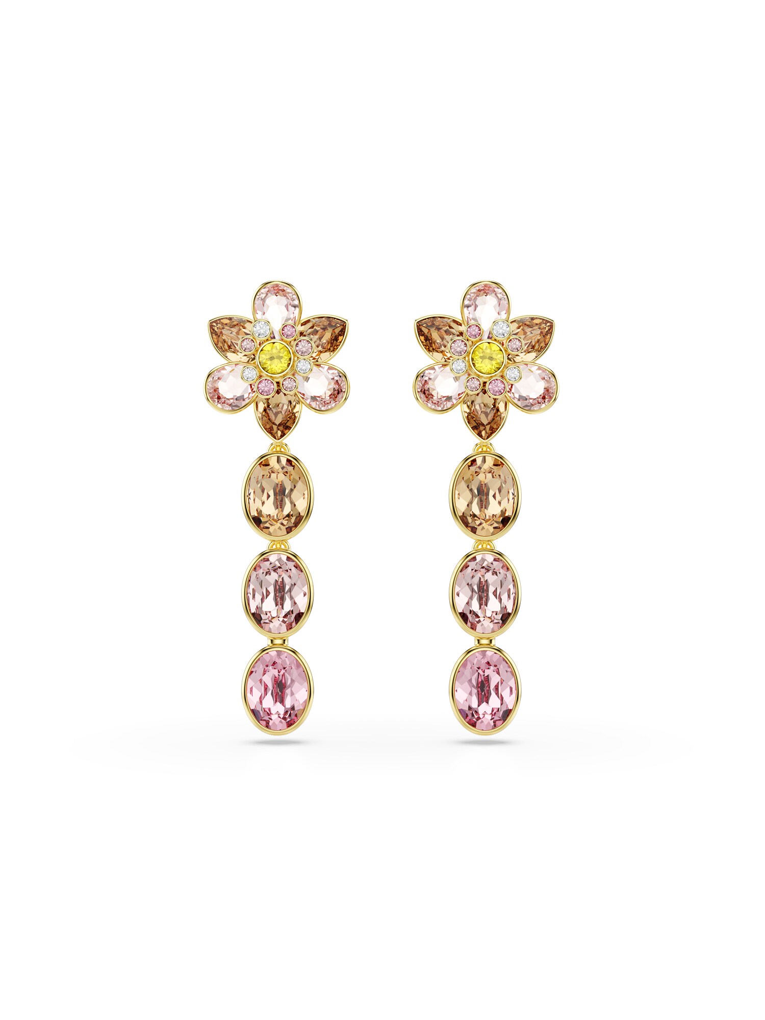 Swarovski Cercei Idyllia  galben / auriu / rosé / transparent