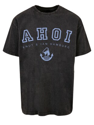 F4NT4STIC Shirt ‘Ahoi Knut & Jan Hamburg’ Lila / Zwart