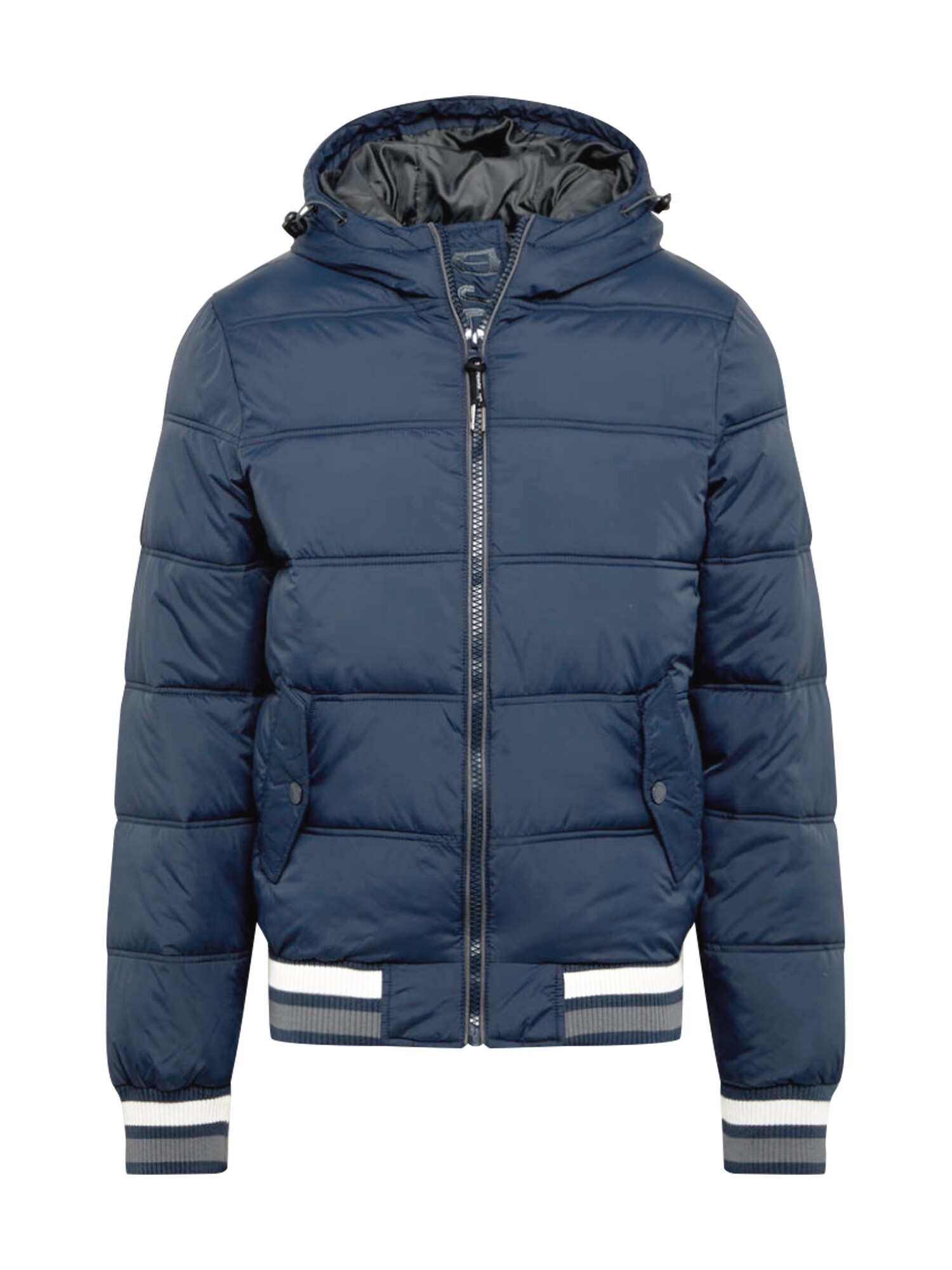 INDICODE JEANS Demisezoninė striukė 'Trejo'  tamsiai mėlyna / balta