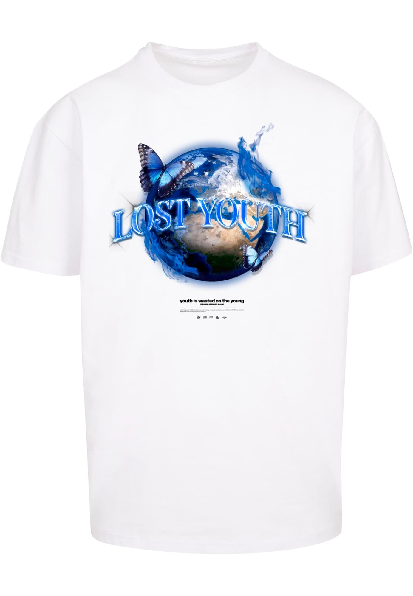 Lost Youth Marškinėliai 'World' kupranugario / turkio spalva / juoda / balta