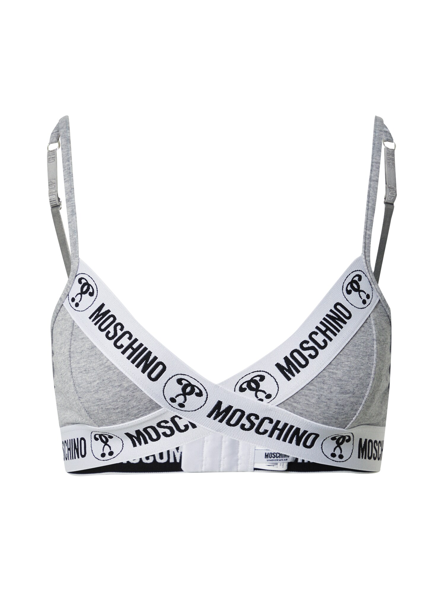 Moschino Underwear Bikini gornji dio 'Reggiseno'  siva melange / crna / bijela