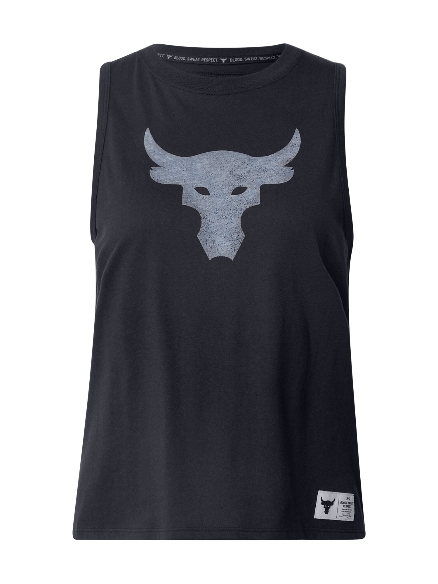 UNDER ARMOUR Sportiniai marškinėliai be rankovių 'Rock'  pilka / juoda