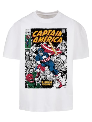 F4NT4STIC Shirt ‘Marvel Captain America Album Issue Cover’ Gemengde kleuren / Wit