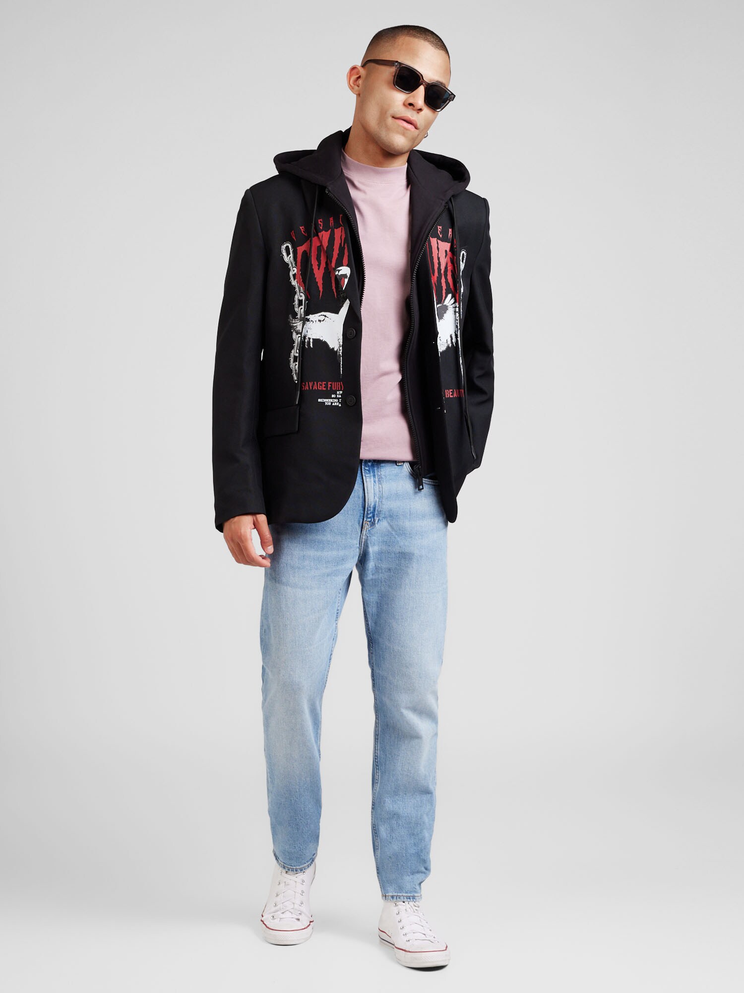 Versace Jeans Couture Átmeneti dzseki  piros / fekete / piszkosfehér termék 2. képe