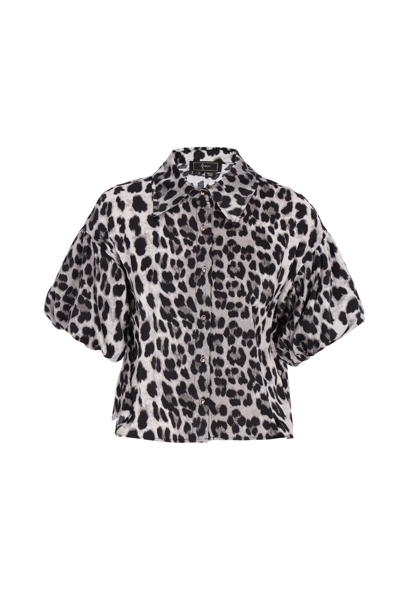 faina Blusa 'Festive'  capuchino / negro