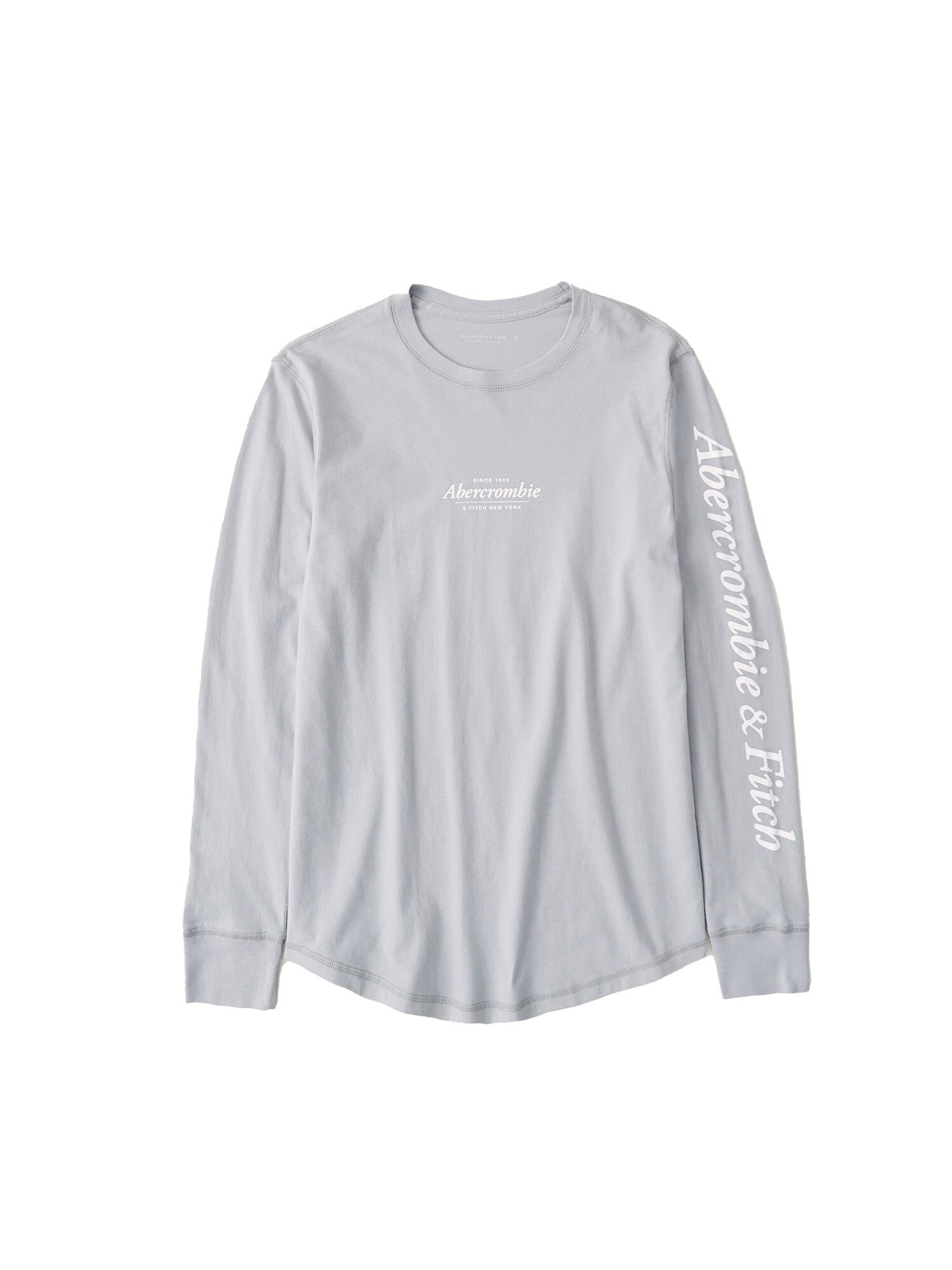 Abercrombie & Fitch Marškinėliai  šviesiai pilka / balta