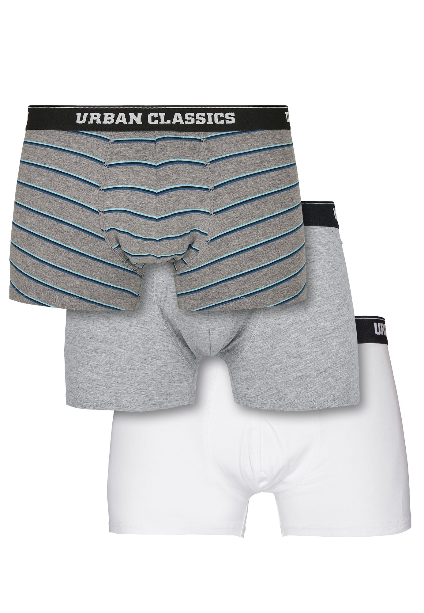 Urban Classics Boxer trumpikės balta / mėlyna / margai pilka