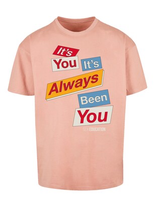 F4NT4STIC Shirt ‘Sex Education It Always Been You Netflix TV Series’ Abrikoos / Rood / Zwart / Wit