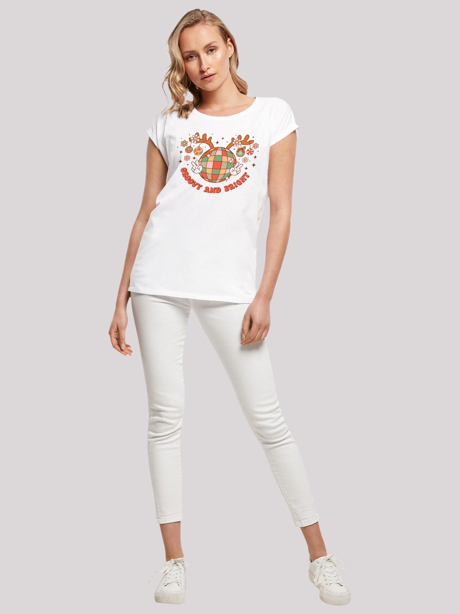 Thumbnail - F4NT4STIC Shirt Groovy And Bright Christmas Disco Deer